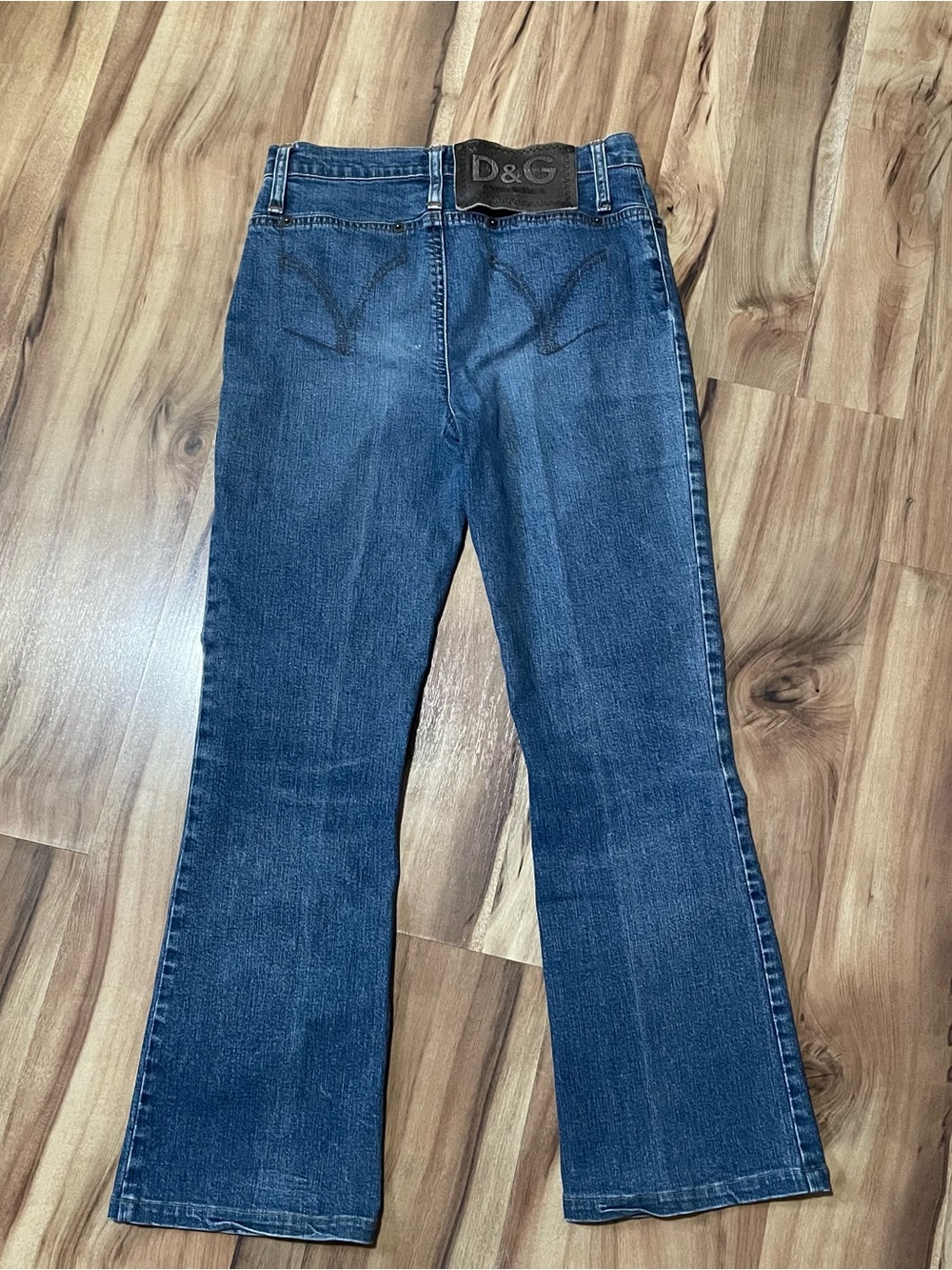 Vintage D&G Dolce & Gabbana Ittierre SpA Cropped Flare Jeans 26.5” Inseam Sz 26